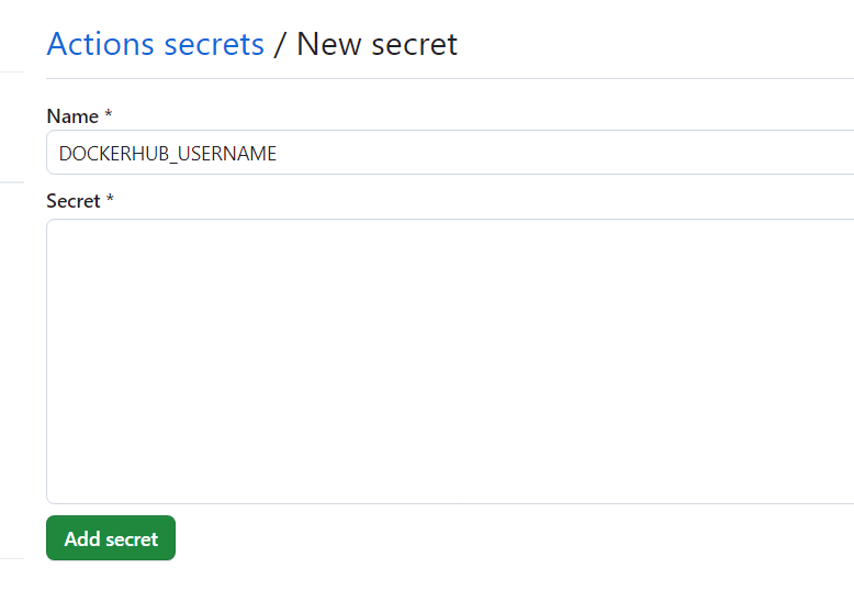Create GitHub secret